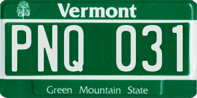 VT license plate PNQ031