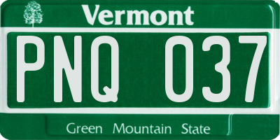 VT license plate PNQ037