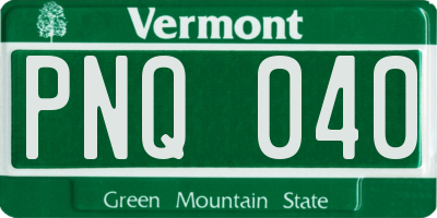 VT license plate PNQ040