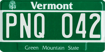 VT license plate PNQ042