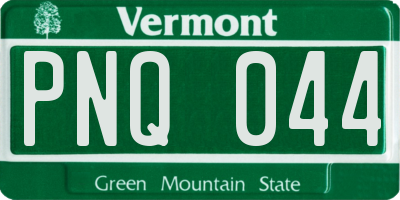 VT license plate PNQ044