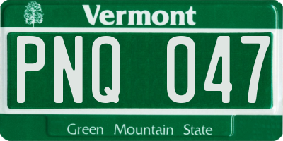 VT license plate PNQ047