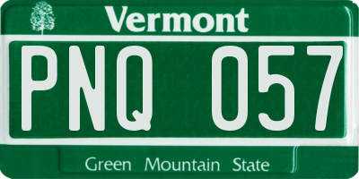 VT license plate PNQ057