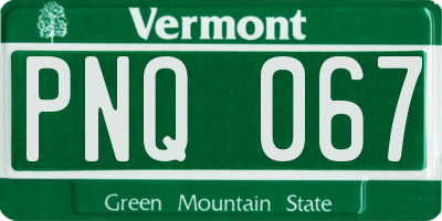 VT license plate PNQ067