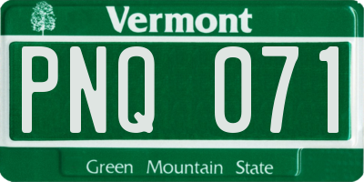 VT license plate PNQ071