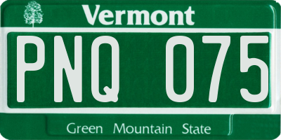 VT license plate PNQ075