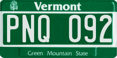 VT license plate PNQ092