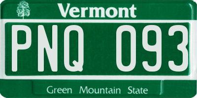 VT license plate PNQ093