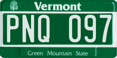 VT license plate PNQ097