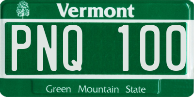VT license plate PNQ100