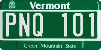 VT license plate PNQ101