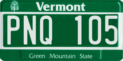 VT license plate PNQ105
