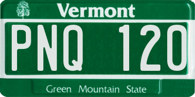 VT license plate PNQ120