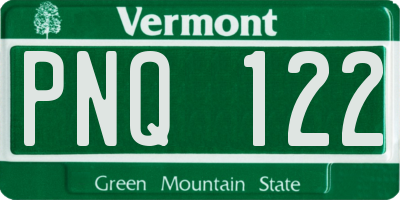 VT license plate PNQ122