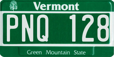 VT license plate PNQ128
