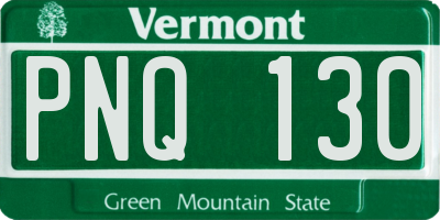 VT license plate PNQ130