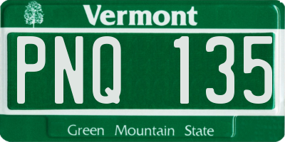 VT license plate PNQ135
