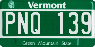 VT license plate PNQ139