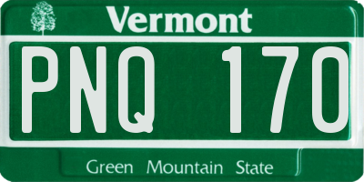 VT license plate PNQ170