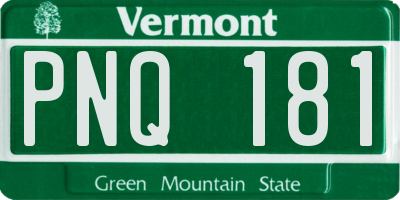 VT license plate PNQ181