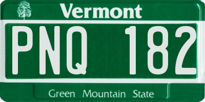 VT license plate PNQ182