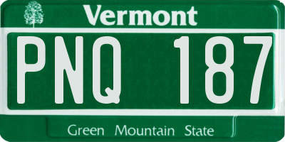 VT license plate PNQ187