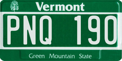 VT license plate PNQ190