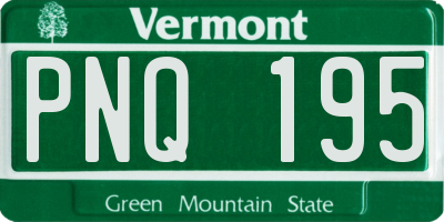 VT license plate PNQ195