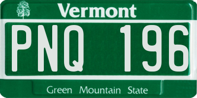 VT license plate PNQ196