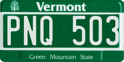 VT license plate PNQ503