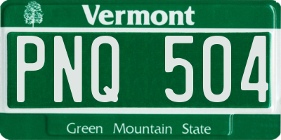 VT license plate PNQ504