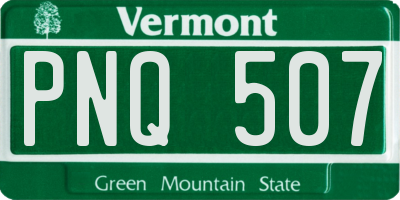 VT license plate PNQ507
