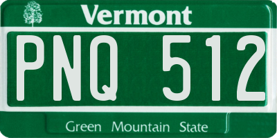 VT license plate PNQ512
