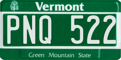 VT license plate PNQ522