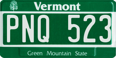 VT license plate PNQ523