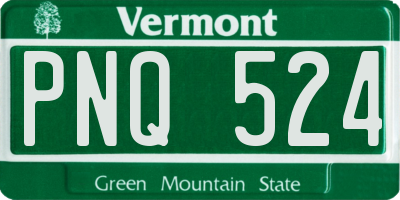 VT license plate PNQ524