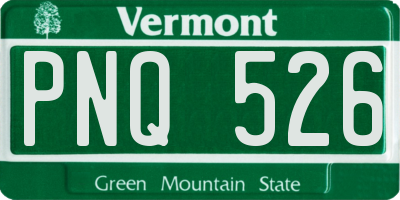 VT license plate PNQ526