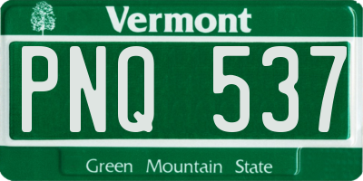 VT license plate PNQ537