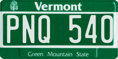 VT license plate PNQ540