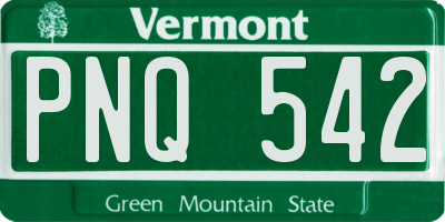 VT license plate PNQ542