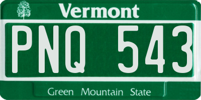 VT license plate PNQ543