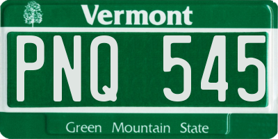 VT license plate PNQ545