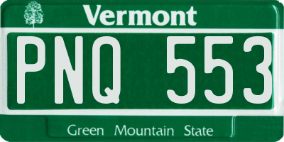 VT license plate PNQ553
