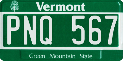 VT license plate PNQ567