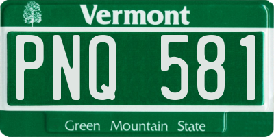 VT license plate PNQ581