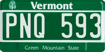 VT license plate PNQ593