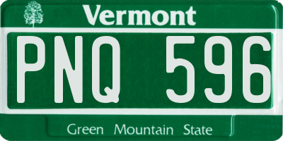 VT license plate PNQ596