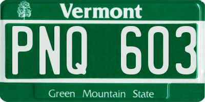 VT license plate PNQ603