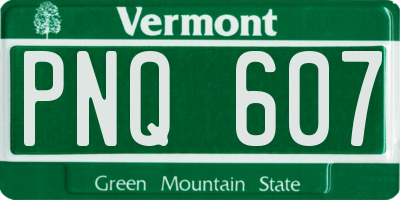 VT license plate PNQ607