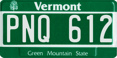 VT license plate PNQ612
